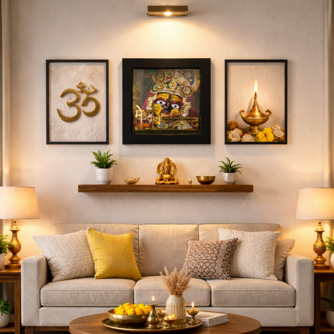 Mero Govind – Govind Devji Divine Portrait with Premium 3D Gold Acrylic Text